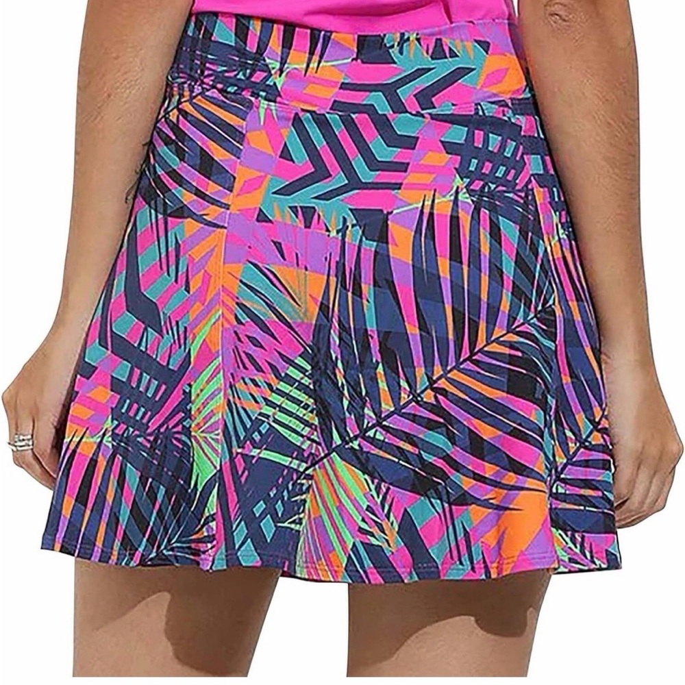 Colorful Leaf Print Women's Skort